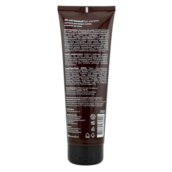 Шампунь для шкіри схильної до лупи SD ANTI-DANDRUFF hair shampoo FF00014-2 фото
